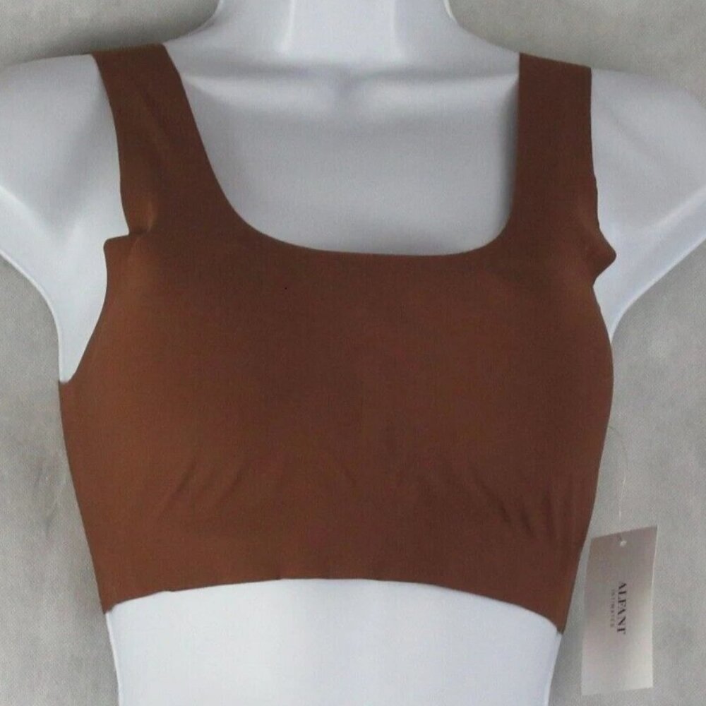 Alfani Women's Laser Cut Seamless Bralette, Down to Earth Brown